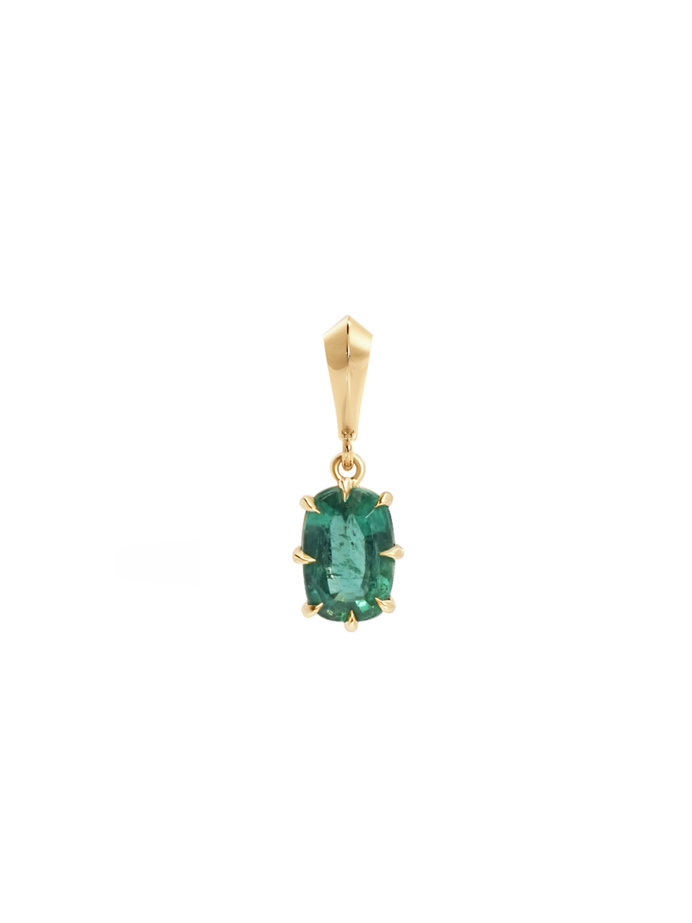 2.56ct Elongated Cushion Emerald Bespoke Pendant - View 