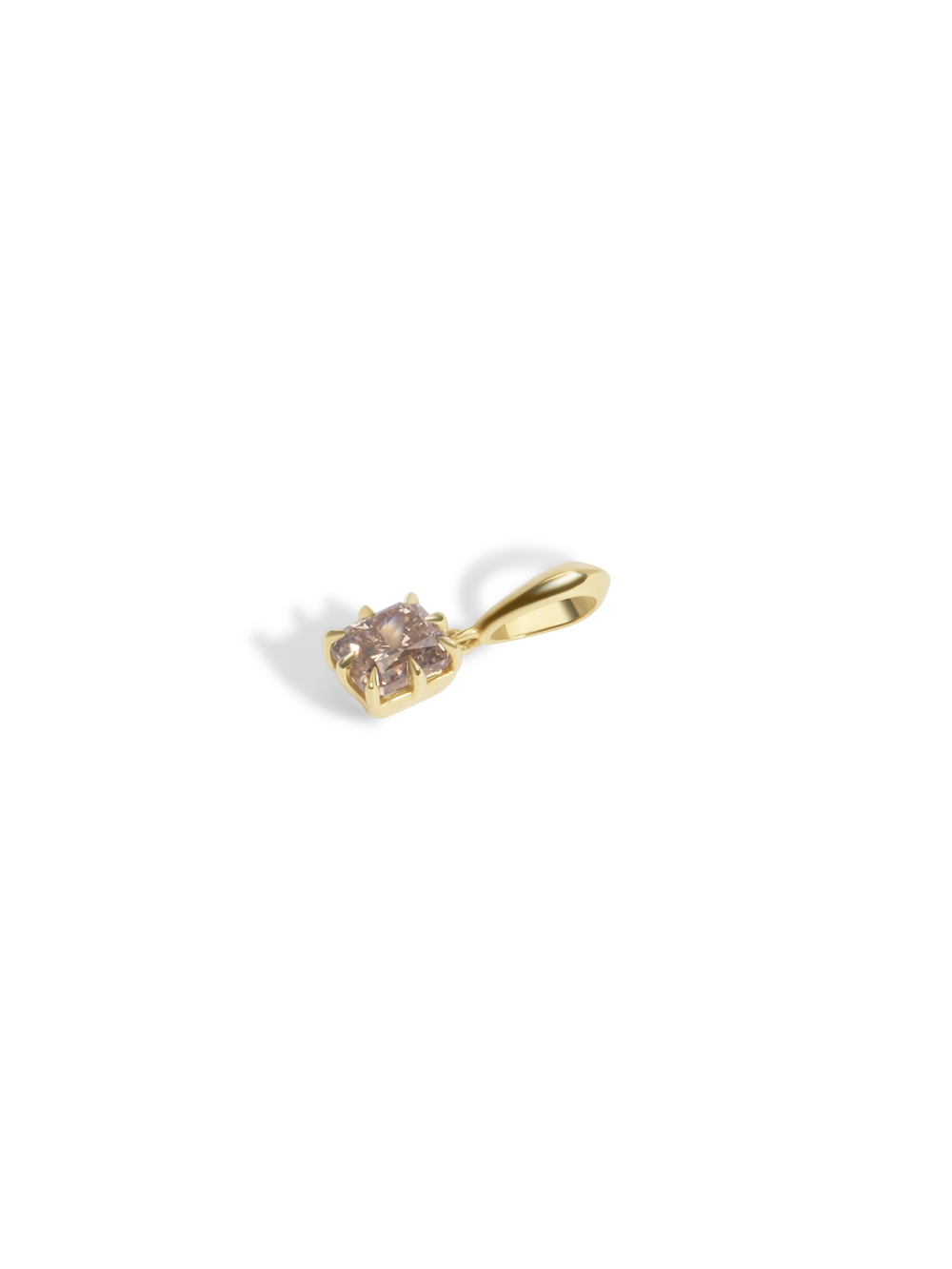 3.03ct Radiant Champagne Diamond Bespoke Pendant - View 