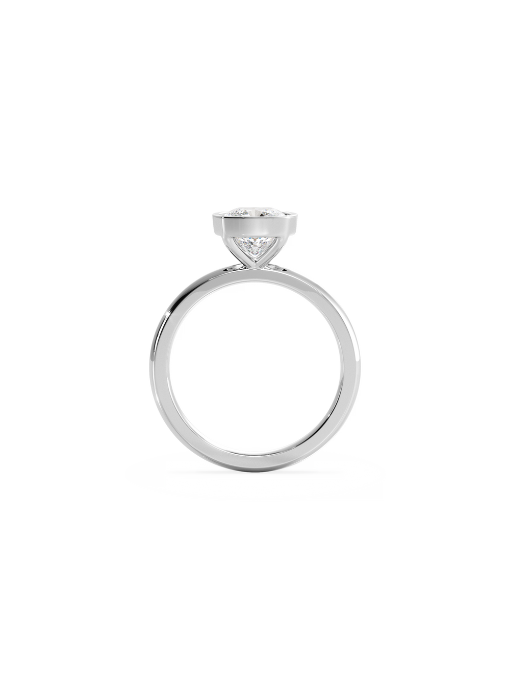 Cushion Signature Bezel Solitaire - View 