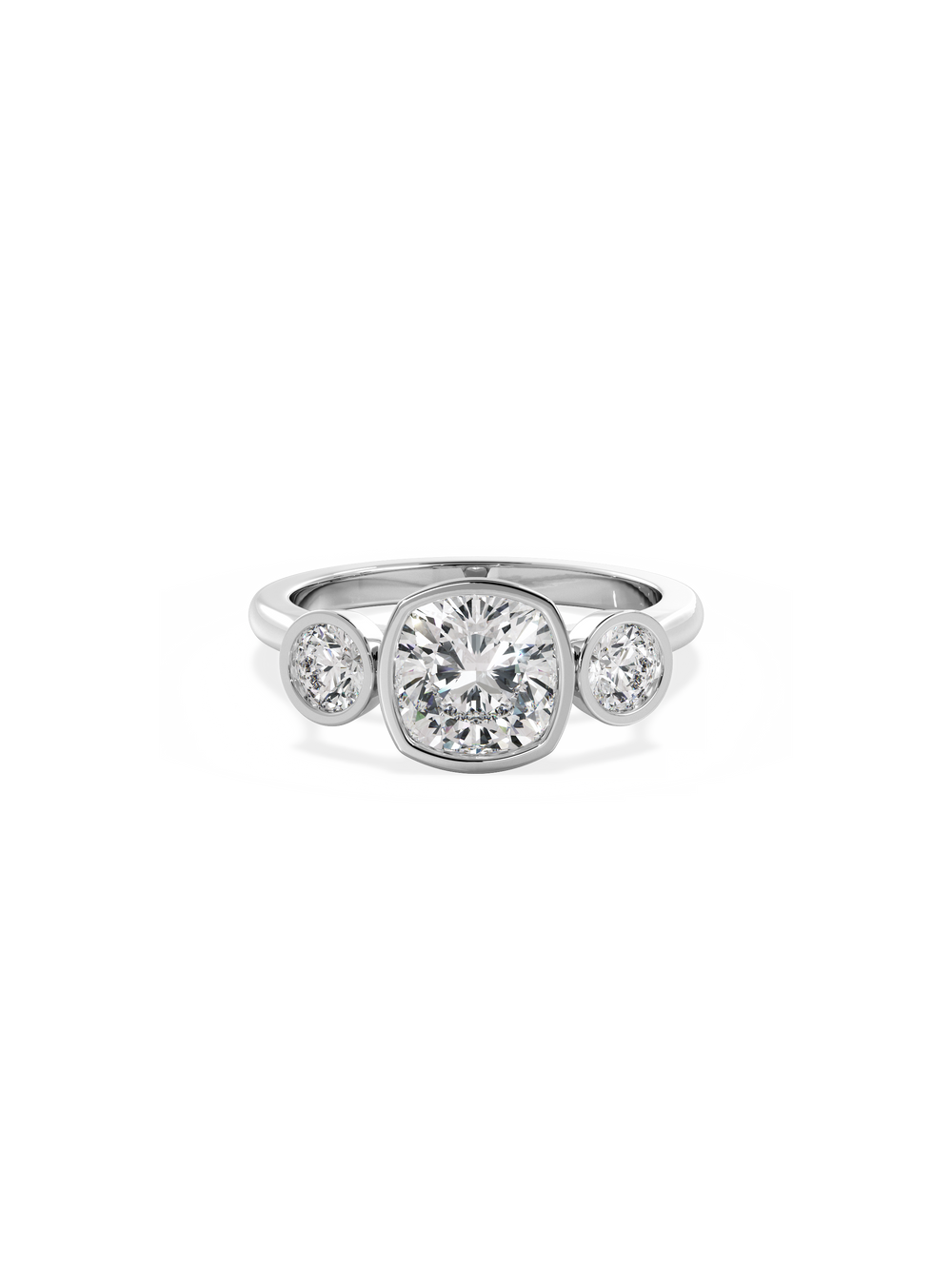 Cushion Bezel Cosmic Trio Ring - View 