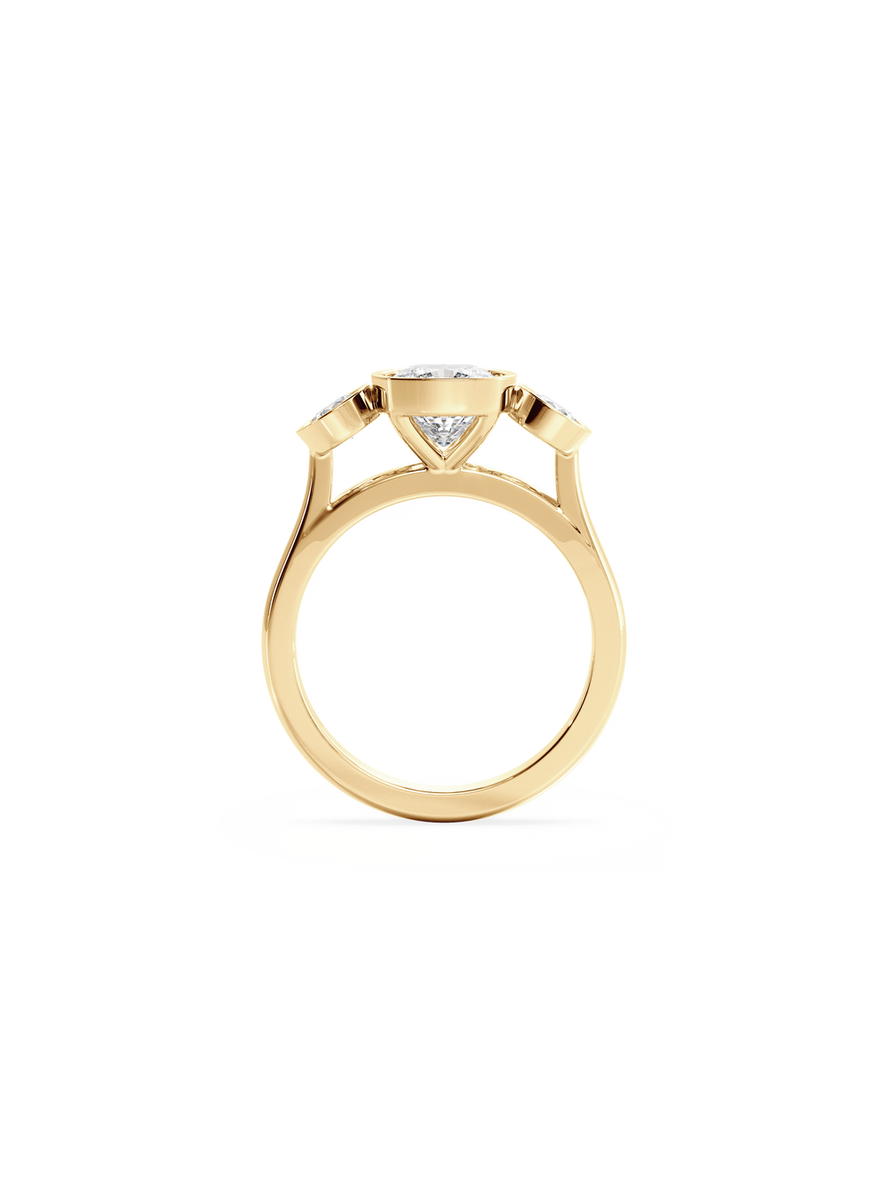 Cushion Bezel Cosmic Trio Ring - View 