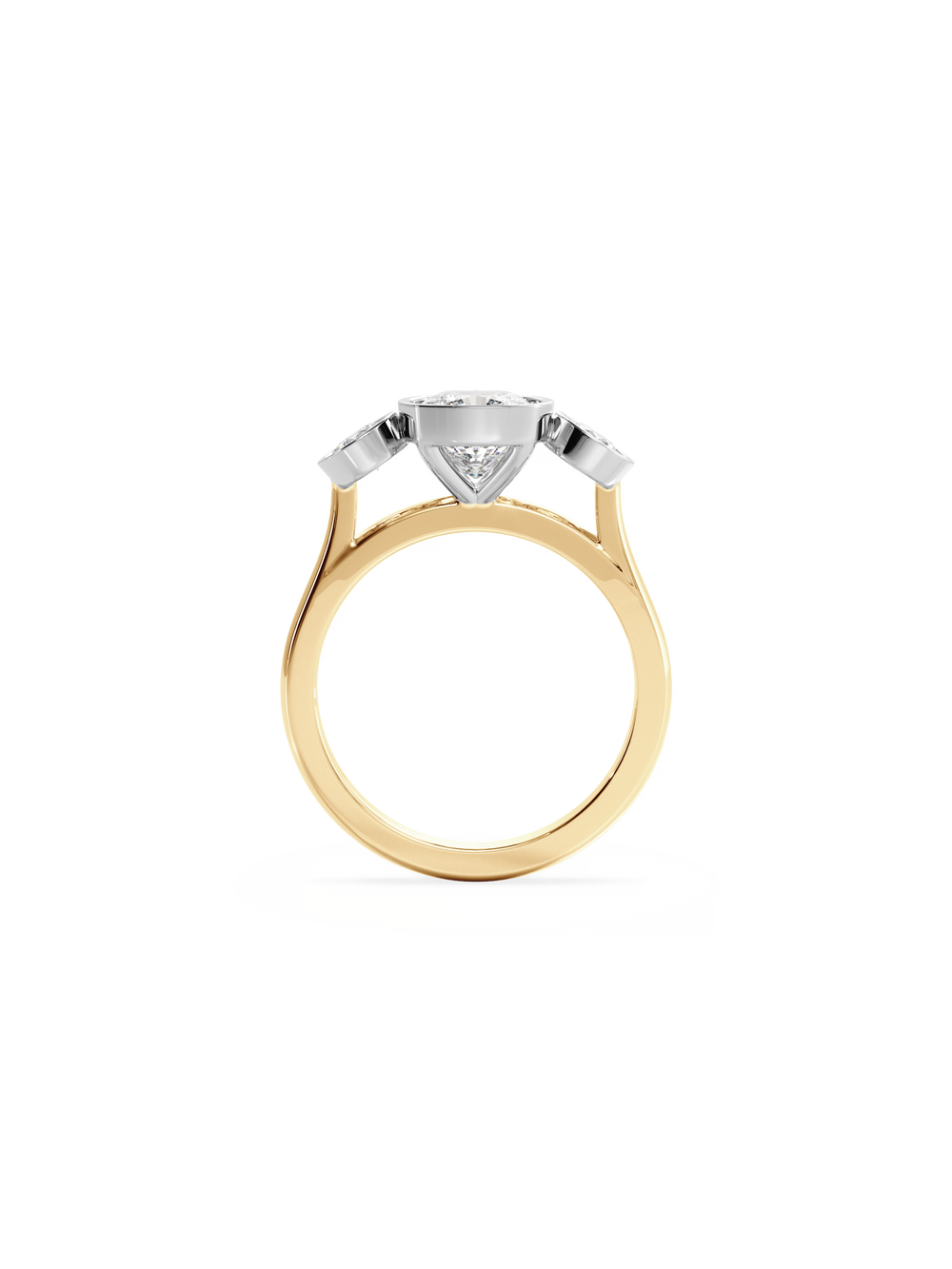 Cushion Bezel Cosmic Trio Ring - View 