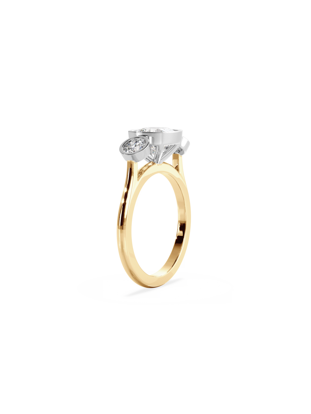 Cushion Bezel Cosmic Trio Ring - View 
