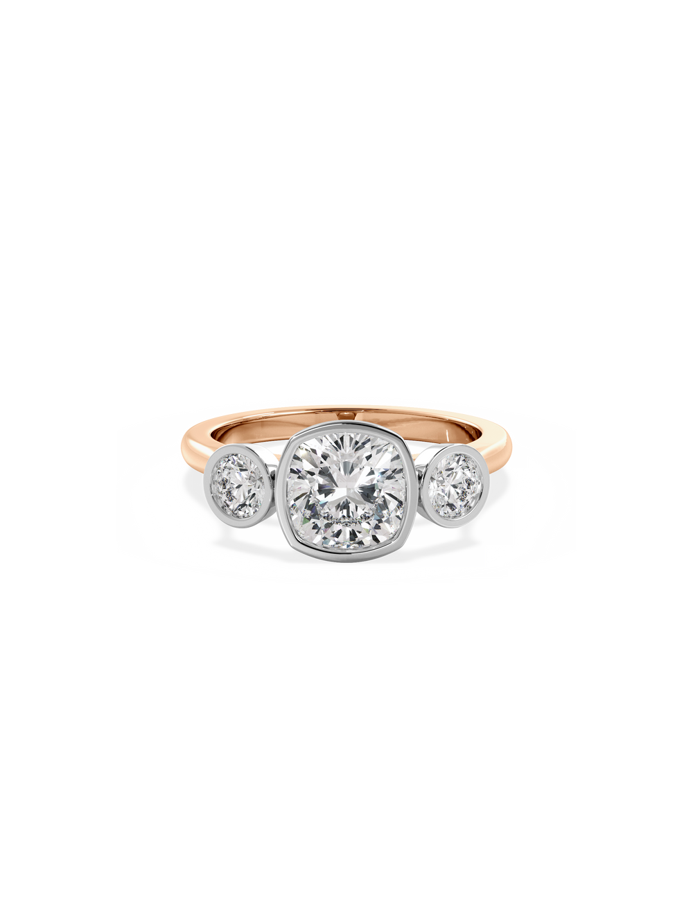Cushion Bezel Cosmic Trio Ring - View 