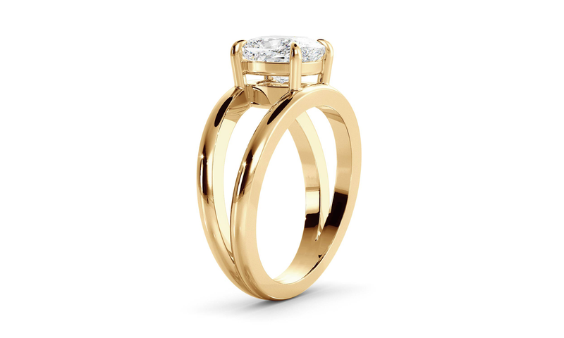 Elongated Signature Double Band Ring