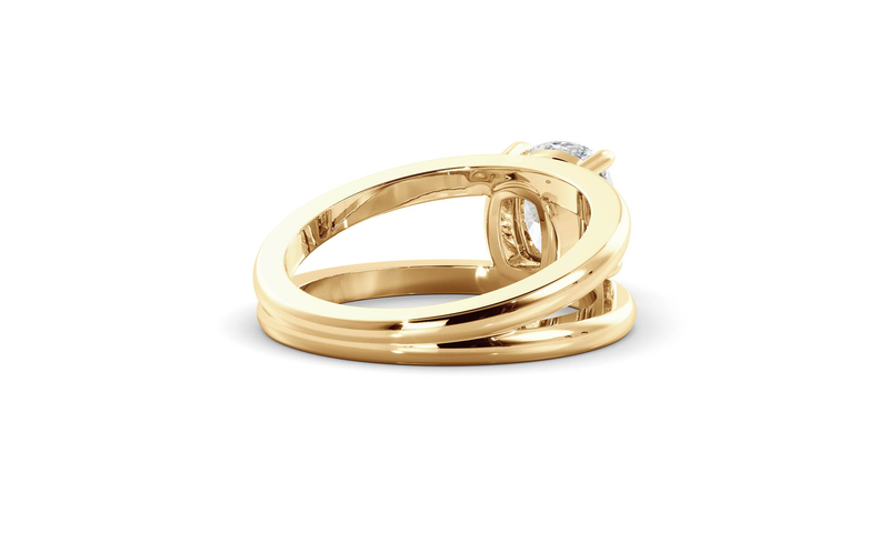 Elongated Signature Double Band Ring