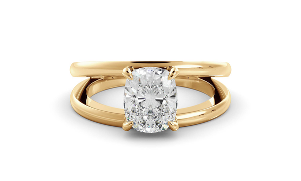 Elongated Signature Double Band Ring