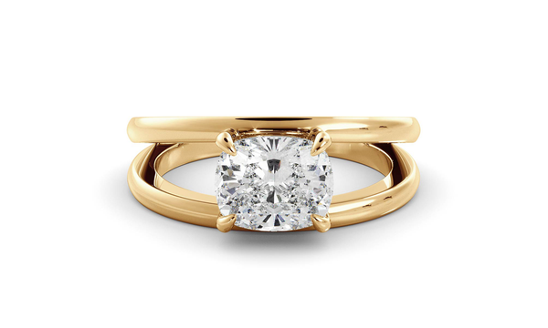 Elongated Signature Double Band Ring