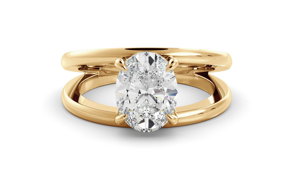 Oval Signature Double Band Ring