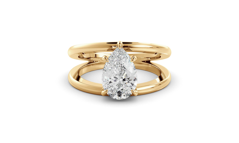 Pear Signature Double Band Ring