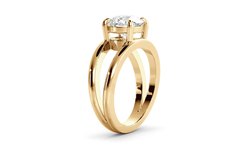 Round Signature Double Band Ring