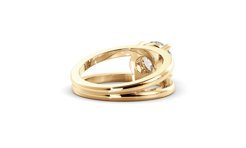 Round Signature Double Band Ring