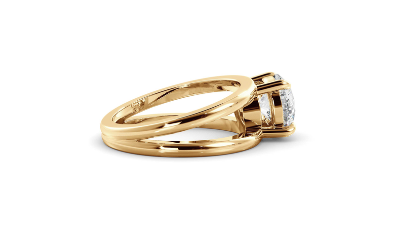 Round Signature Double Band Ring