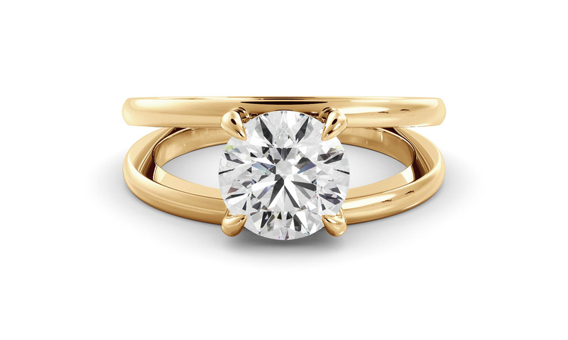 Round Signature Double Band Ring