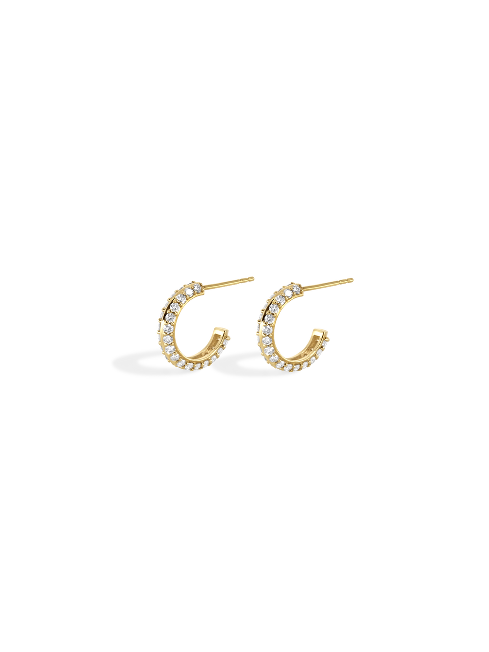 Diamond Knife Edge Hoops - View 