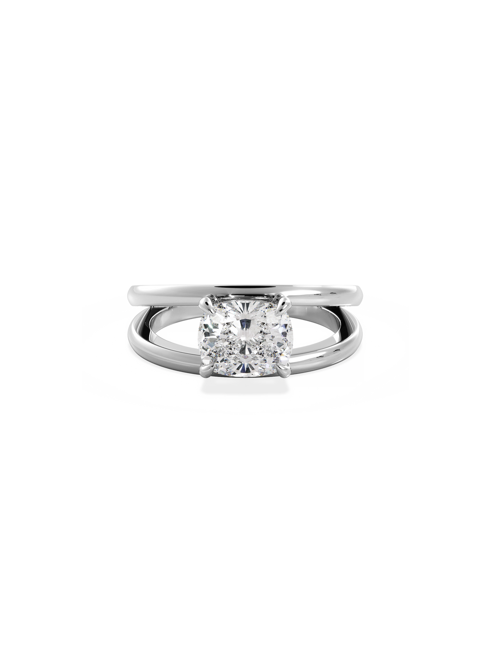 Elongated Cushion Signature Double Band Ring - View 