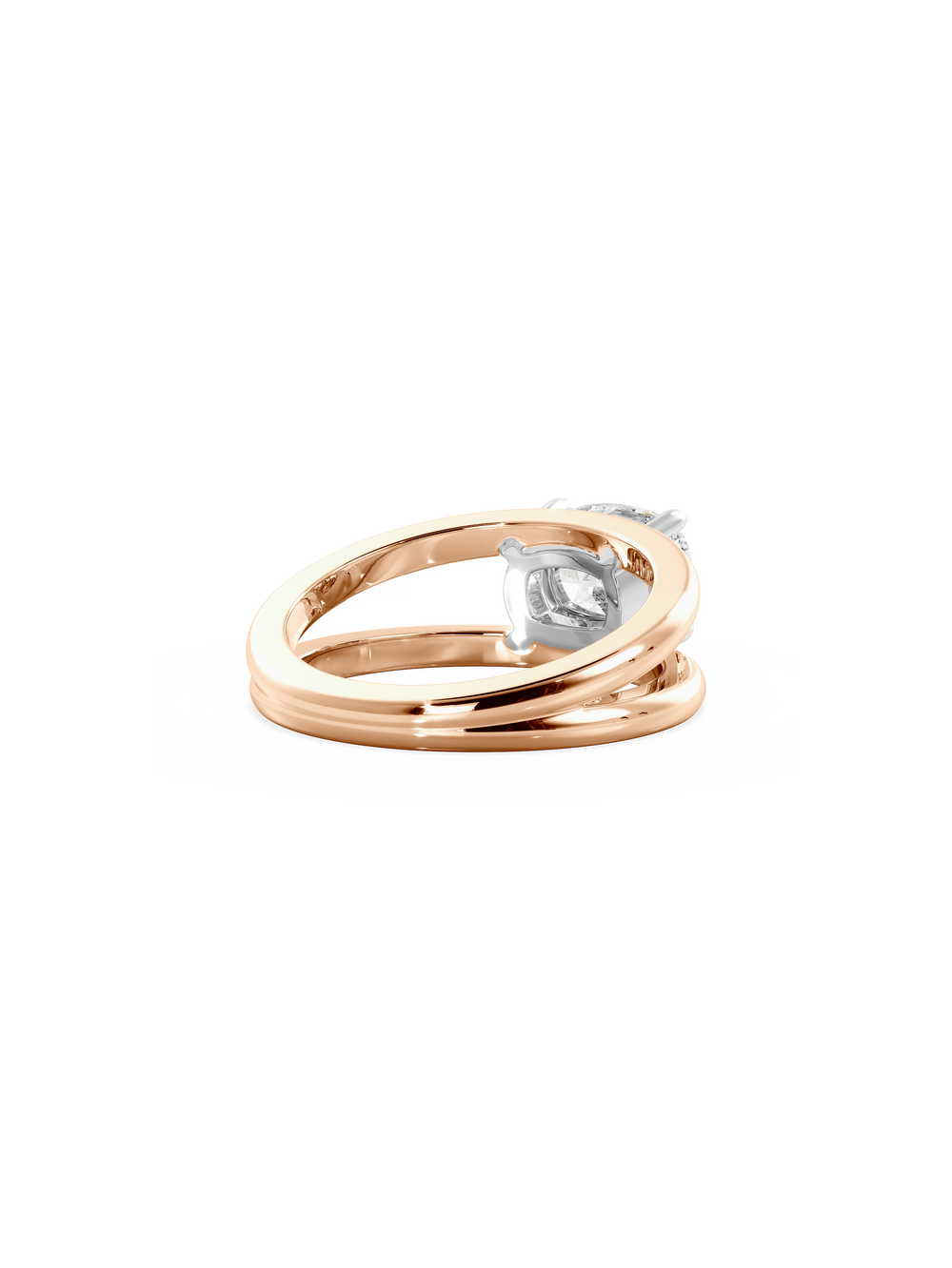 Elongated Cushion Signature Double Band Ring - View 