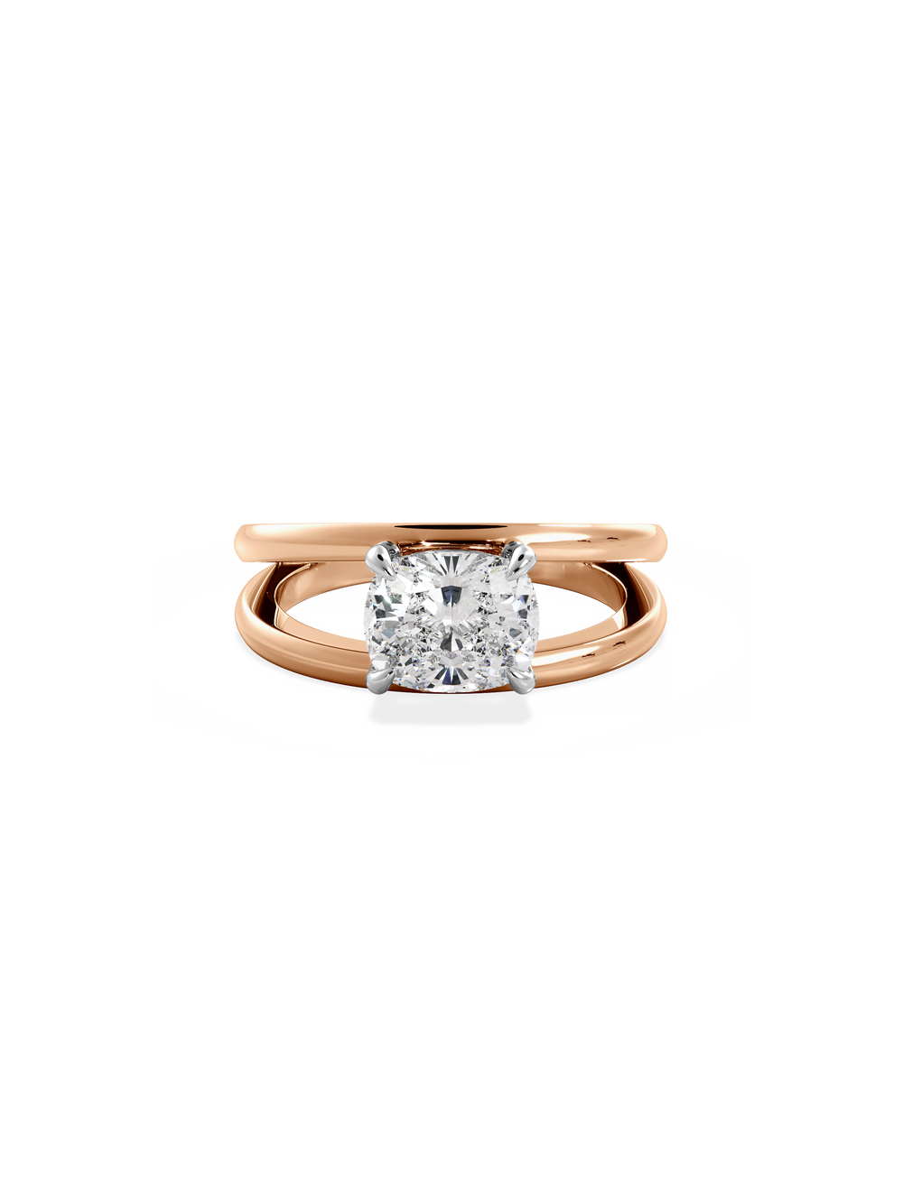 Elongated Cushion Signature Double Band Ring - View 