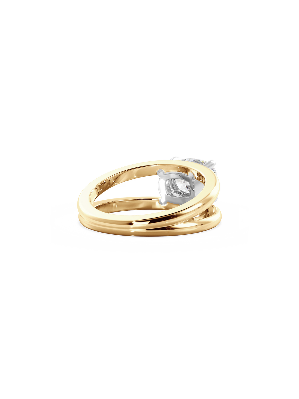 Elongated Cushion Signature Double Band Ring - View 