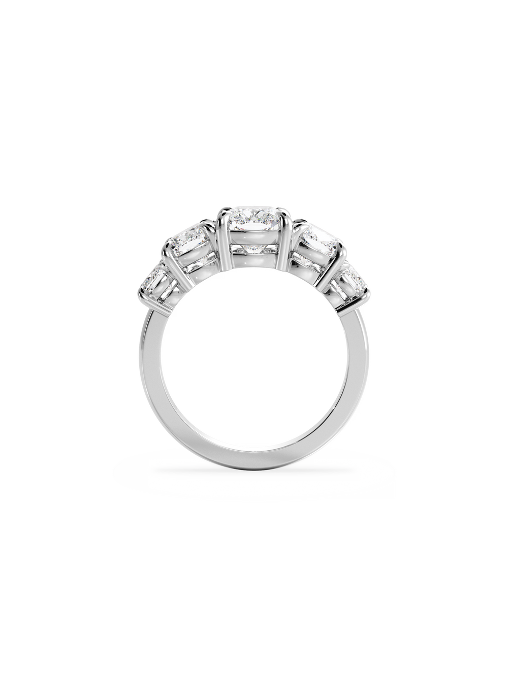 Elongated Cushion Signature Five-Stone Ring - View 
