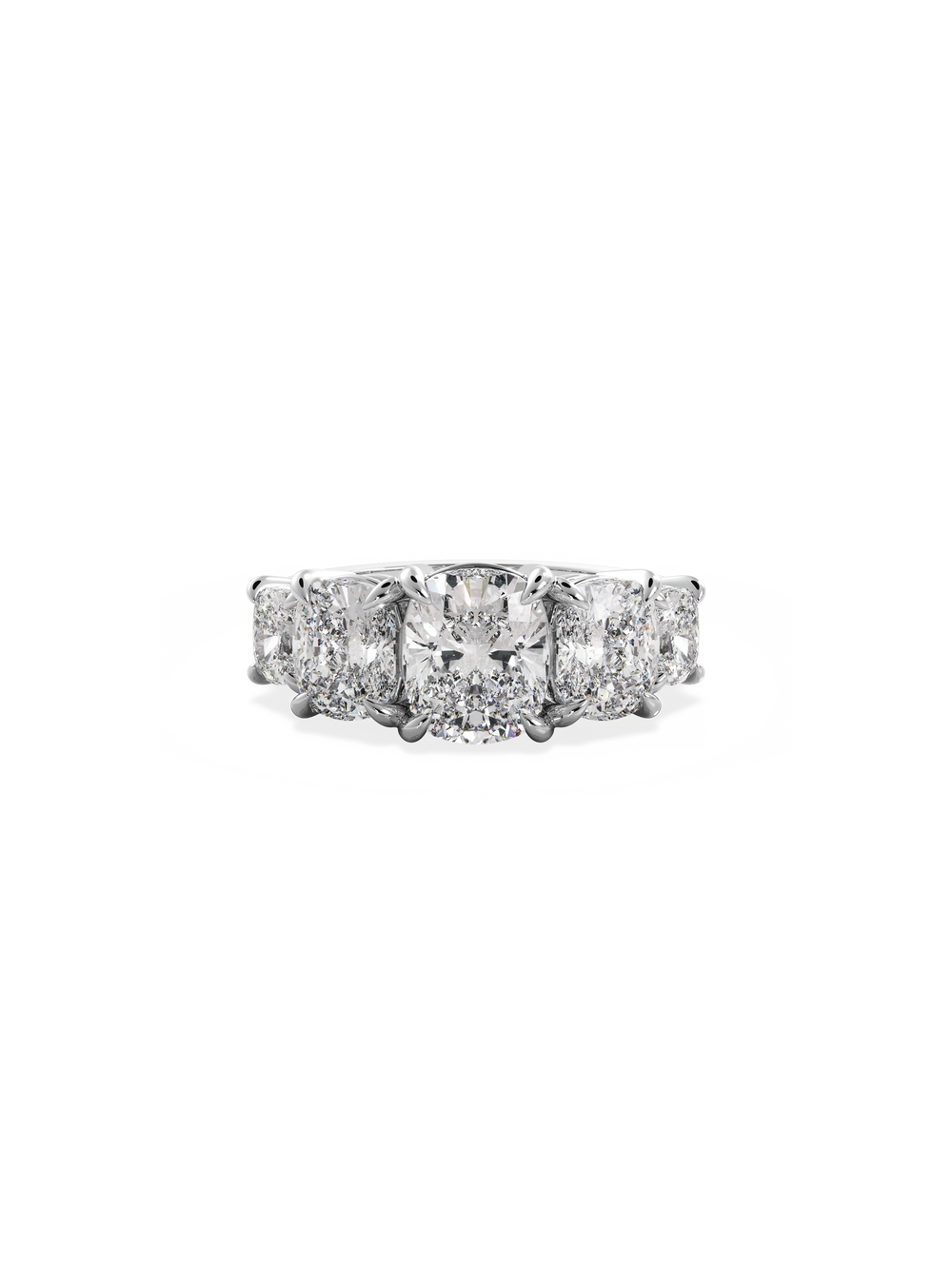 Elongated Cushion Signature Five-Stone Ring - View 