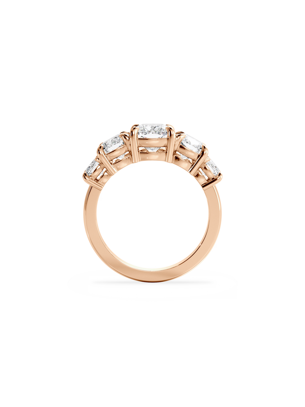 Elongated Cushion Signature Five-Stone Ring - View 