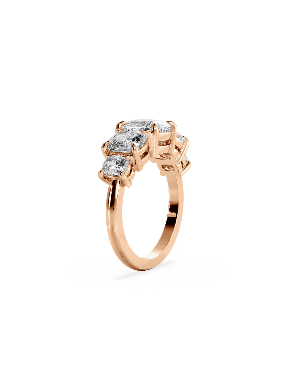 Elongated Cushion Signature Five-Stone Ring - View 
