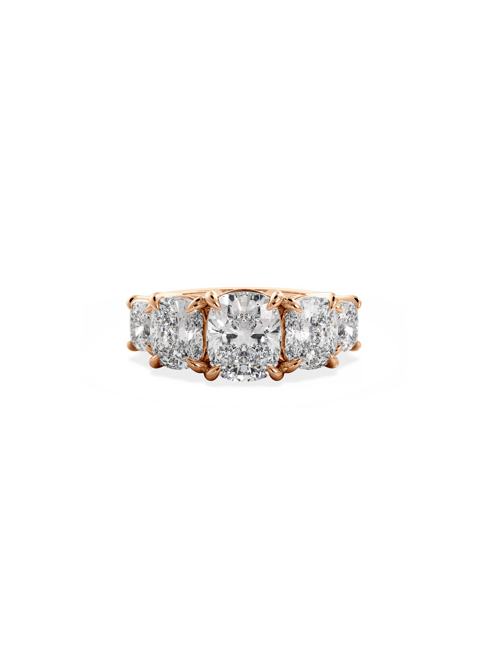 Elongated Cushion Signature Five-Stone Ring - View 