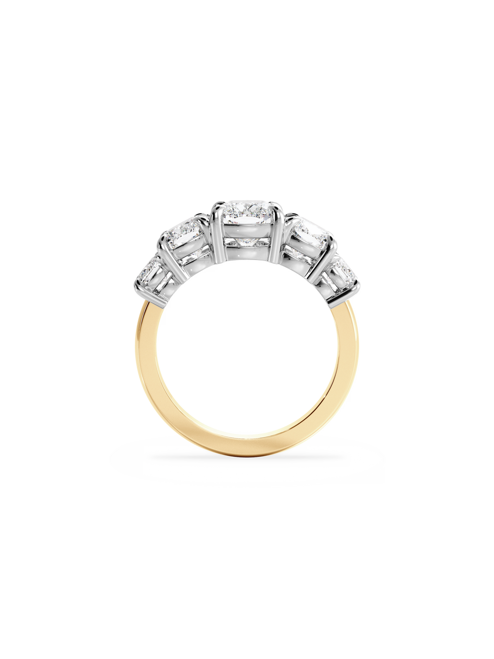 Elongated Cushion Signature Five-Stone Ring - View 