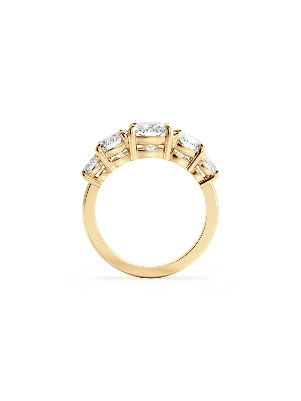 Elongated Cushion Signature Five-Stone Ring - View 