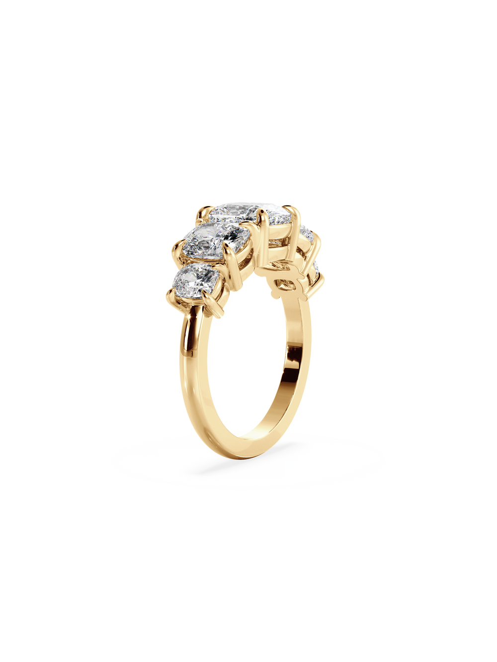 Elongated Cushion Signature Five-Stone Ring - View 