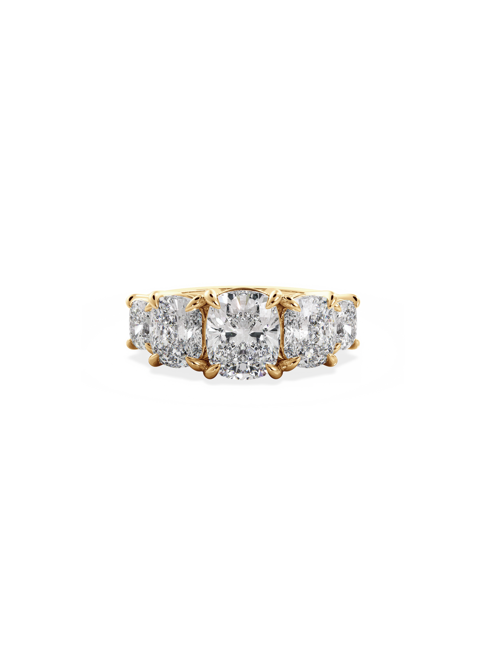 Elongated Cushion Signature Five-Stone Ring - View 