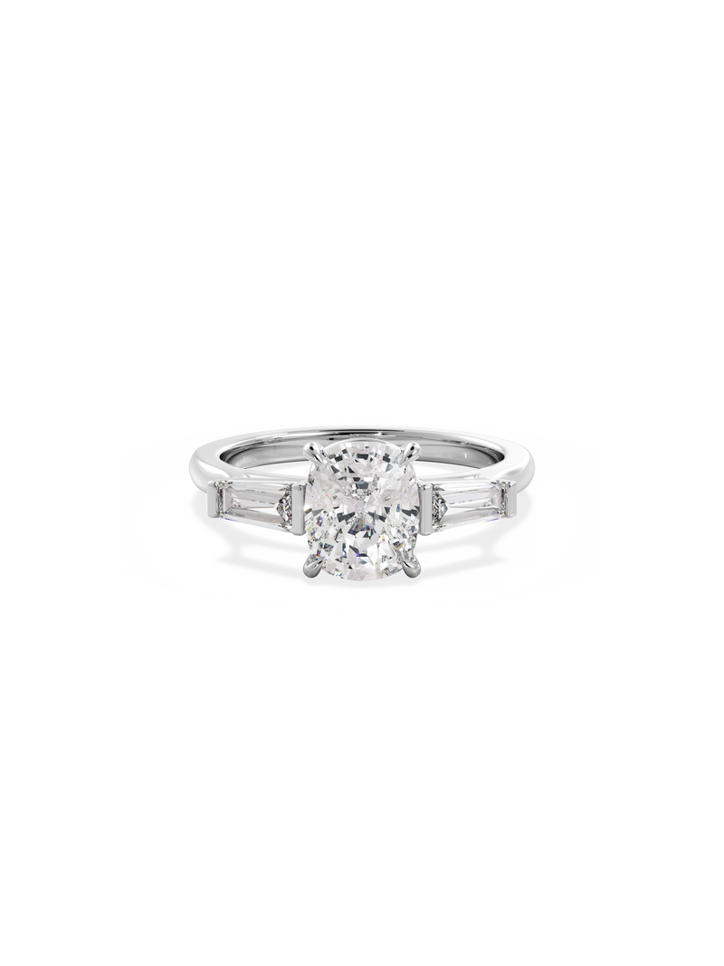 Elongated Cushion Lyra Ring