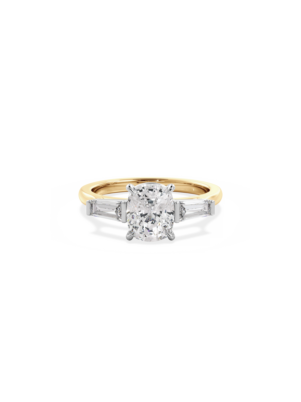 Elongated Cushion Lyra Ring - View 