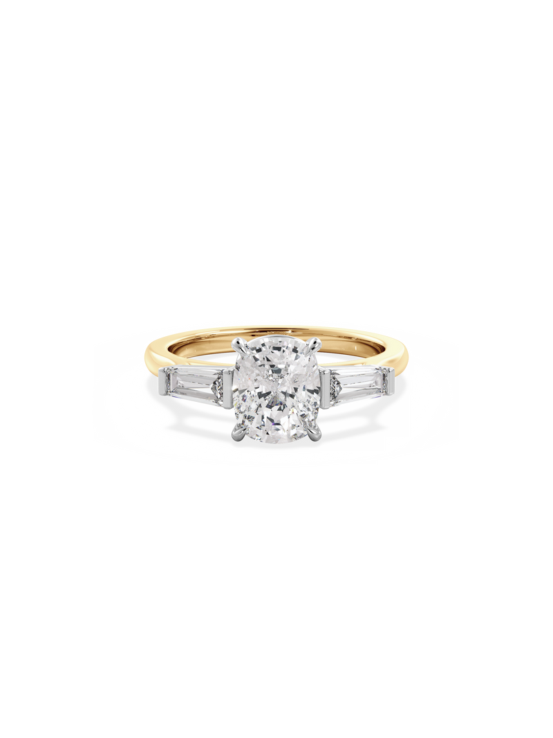 Elongated Cushion Lyra Ring