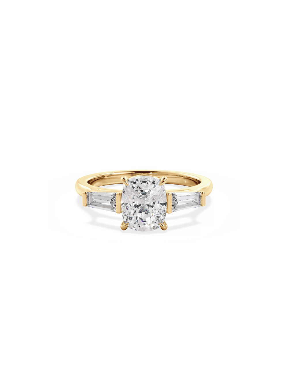 Elongated Cushion Lyra Ring - View 