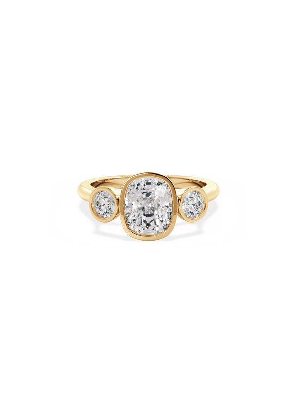 Elongated Cushion Bezel Cosmic Trio
