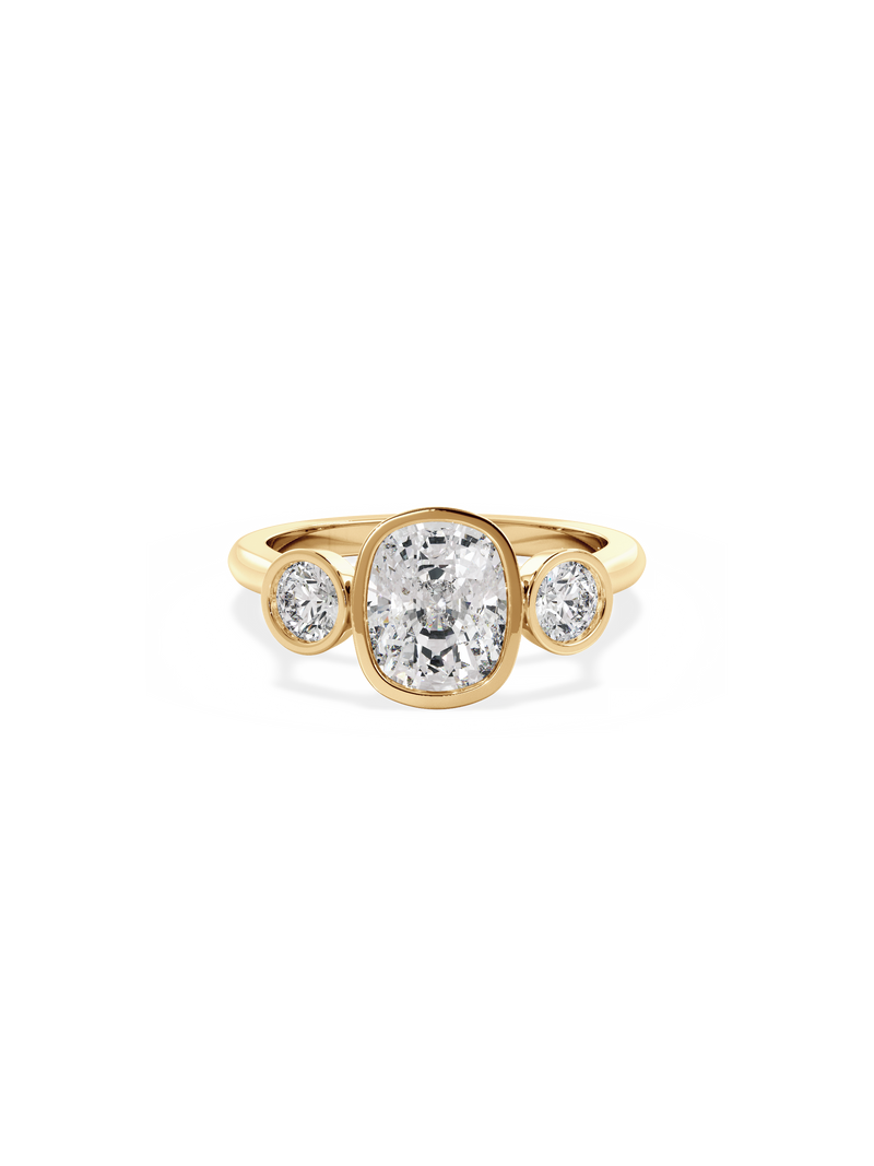 Elongated Cushion Bezel Cosmic Trio