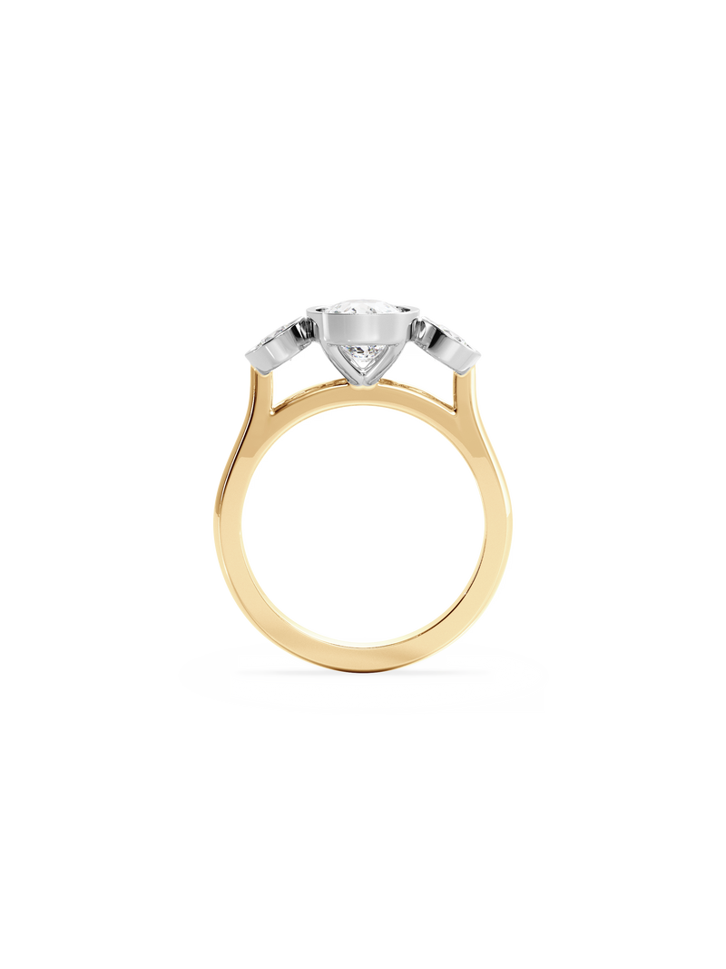 Elongated Cushion Bezel Cosmic Trio