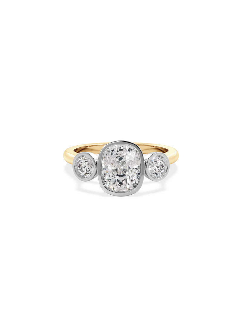 Elongated Cushion Bezel Cosmic Trio