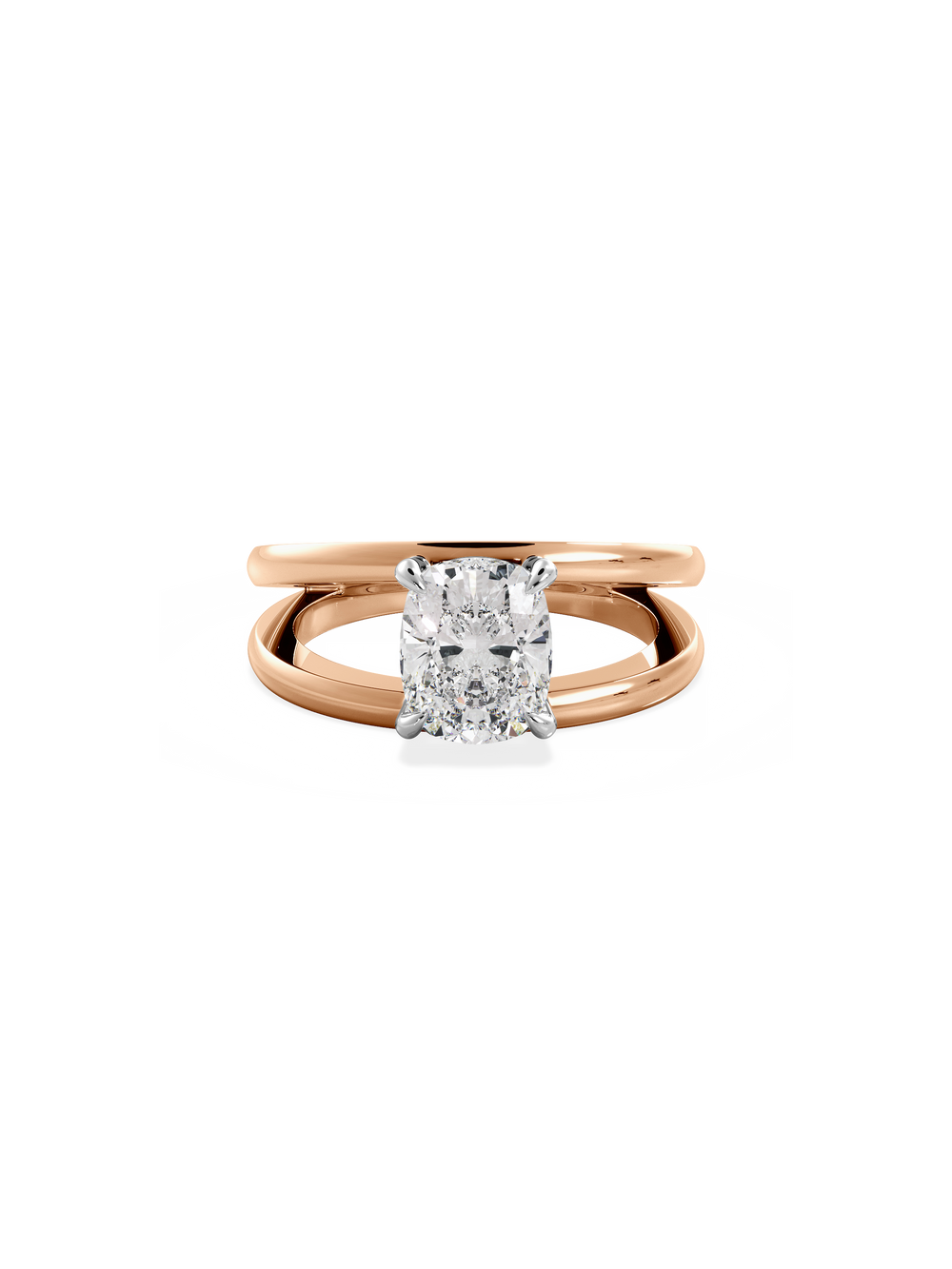 Elongated Cushion Signature Double Band Ring - View 
