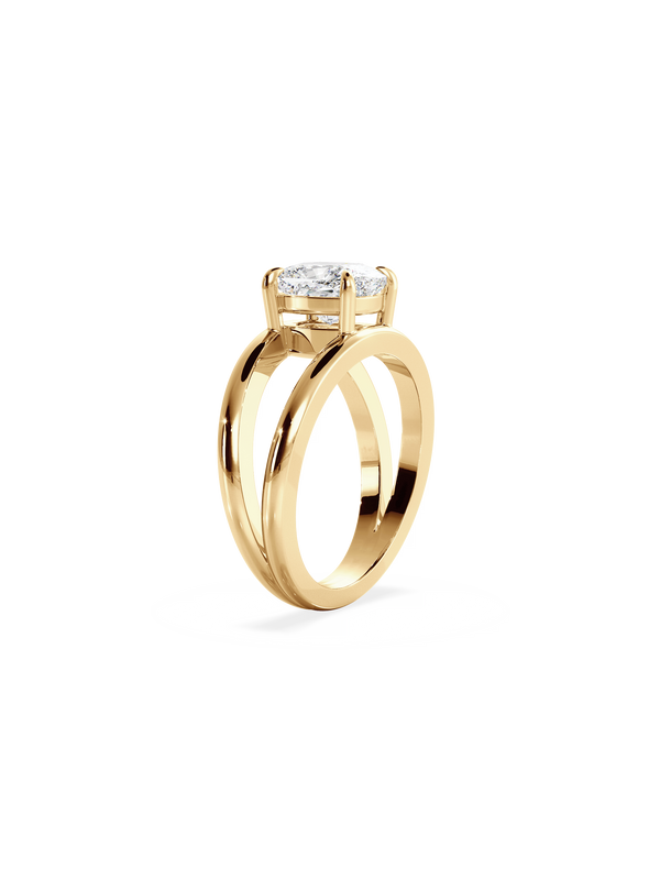 Elongated Signature Double Band Ring