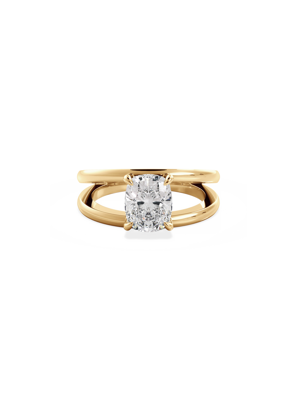 Elongated Cushion Signature Double Band Ring - View 