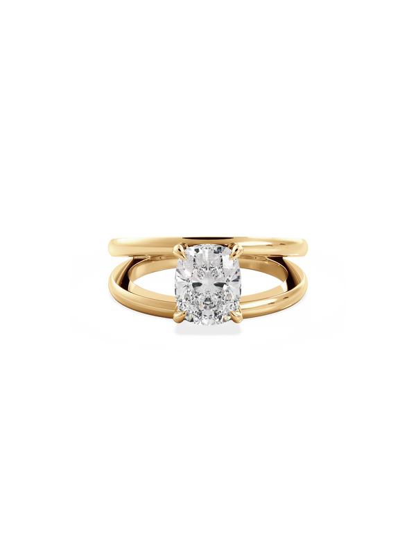 Elongated Signature Double Band Ring