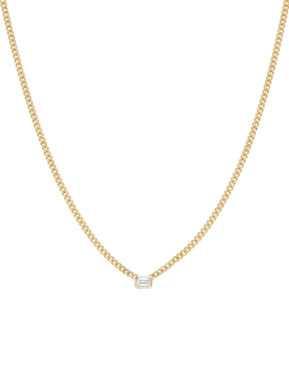 Emerald Curb Necklace - View 