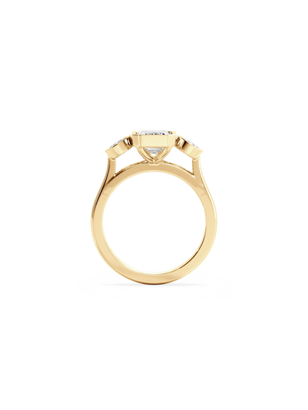 Emerald Bezel Cosmic Trio Ring