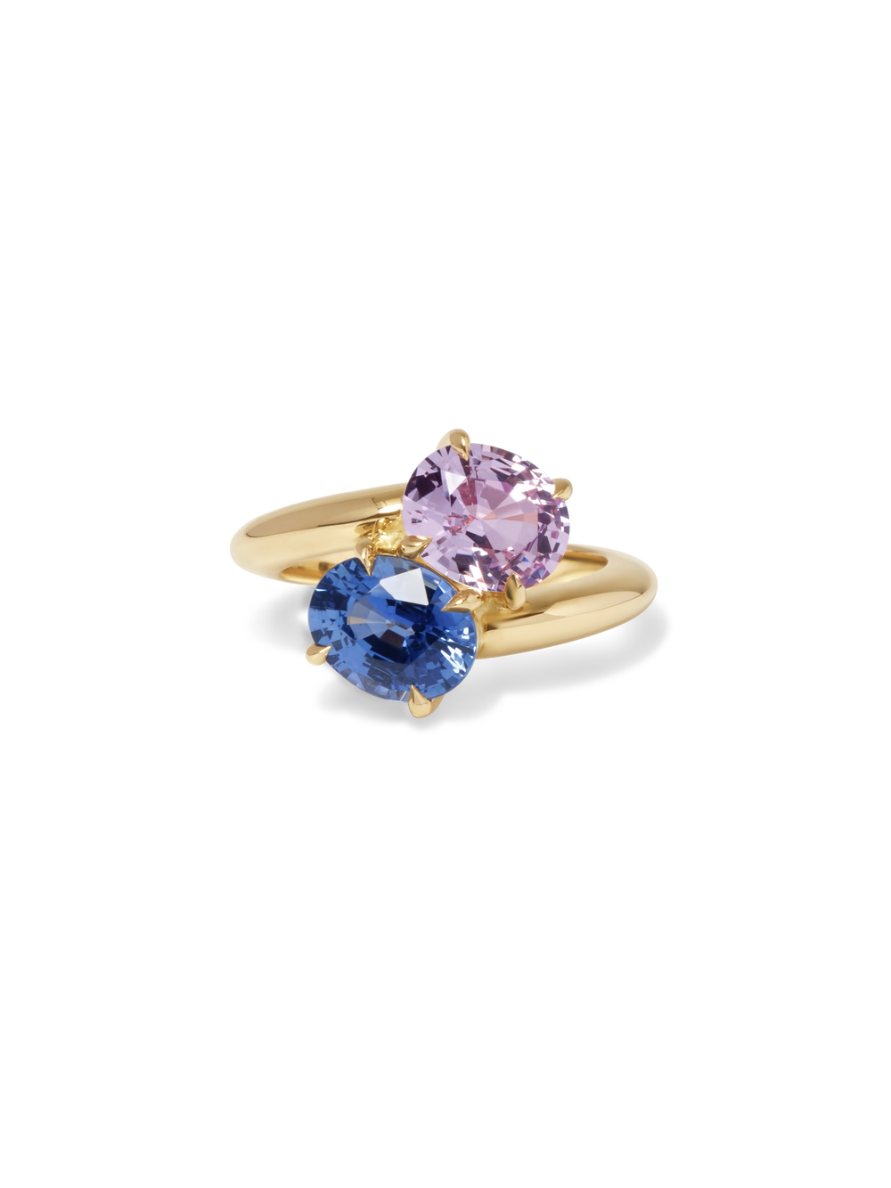 4.55cttw Oval & Oval Sapphire Jean Toi et Moi Ring - View 