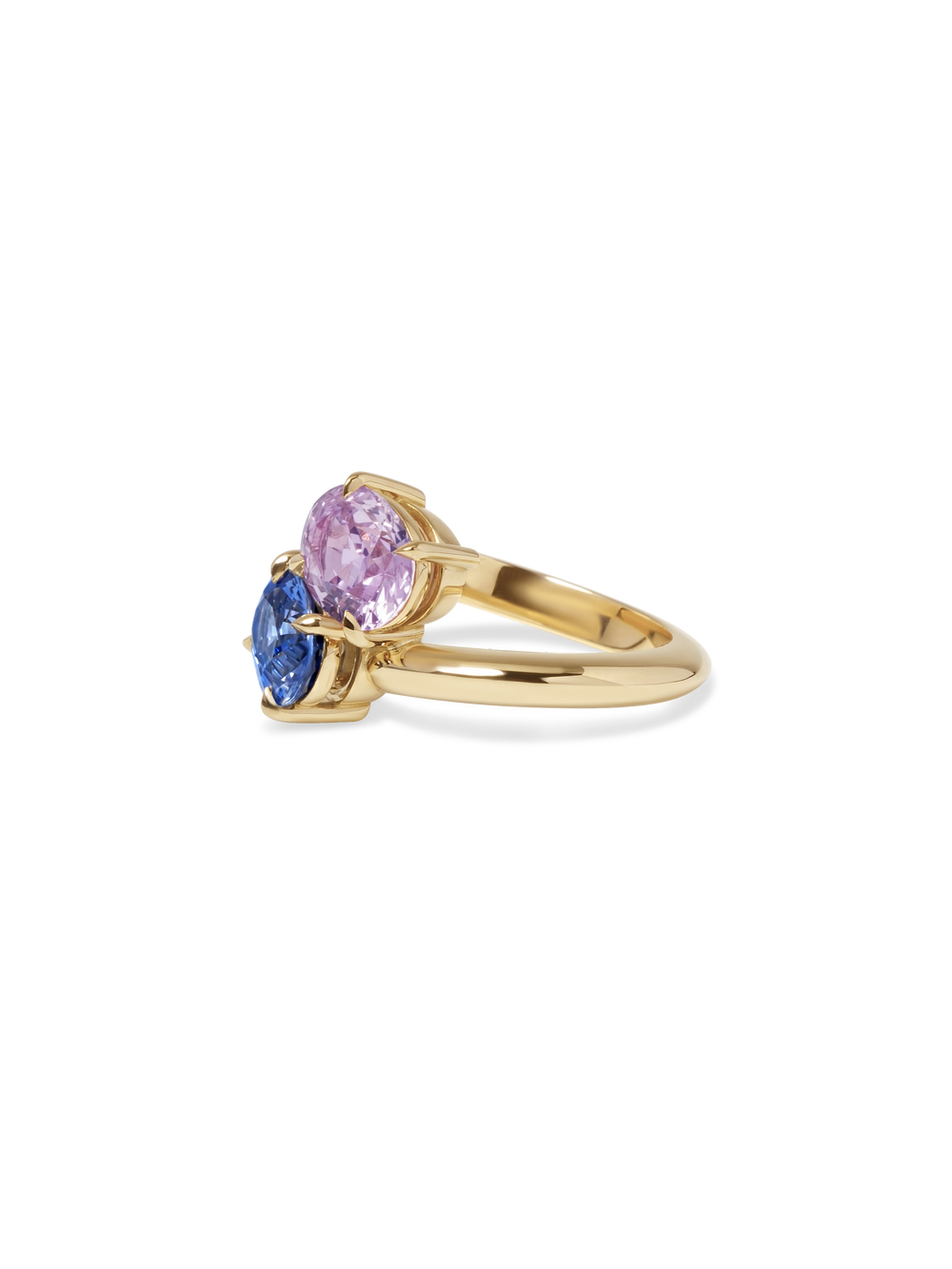 4.55cttw Oval & Oval Sapphire Jean Toi et Moi Ring - View 