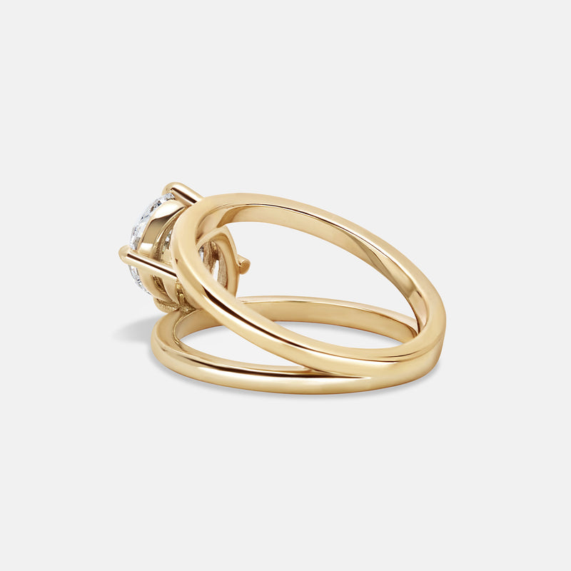 2.01ct Pear Signature Double Band Ring