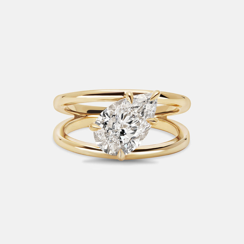 2.01ct Pear Signature Double Band Ring